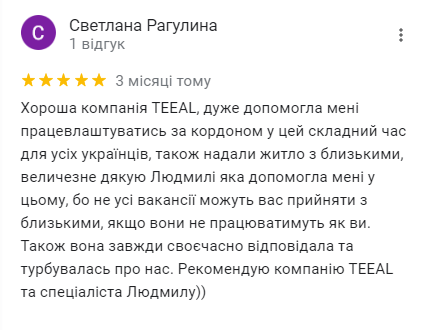 Opinie o TEEAL w Google 8