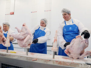 Працівник на лінії індичої продукції