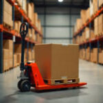 Pracownik magazynu markowego obuwia i odzieży