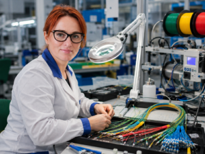 Huber Suhner Tczew Pracownik produkcji kabli światłowodowych i elektroniki